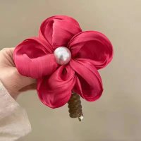 HA262 - Korean Style Camellia Flower Hair Tie